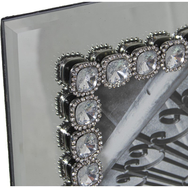 Porta-Fotos em Cristal e Espelho – Elegância Refletida