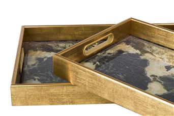 BANDEJA DOURADA MAPA MUNDI