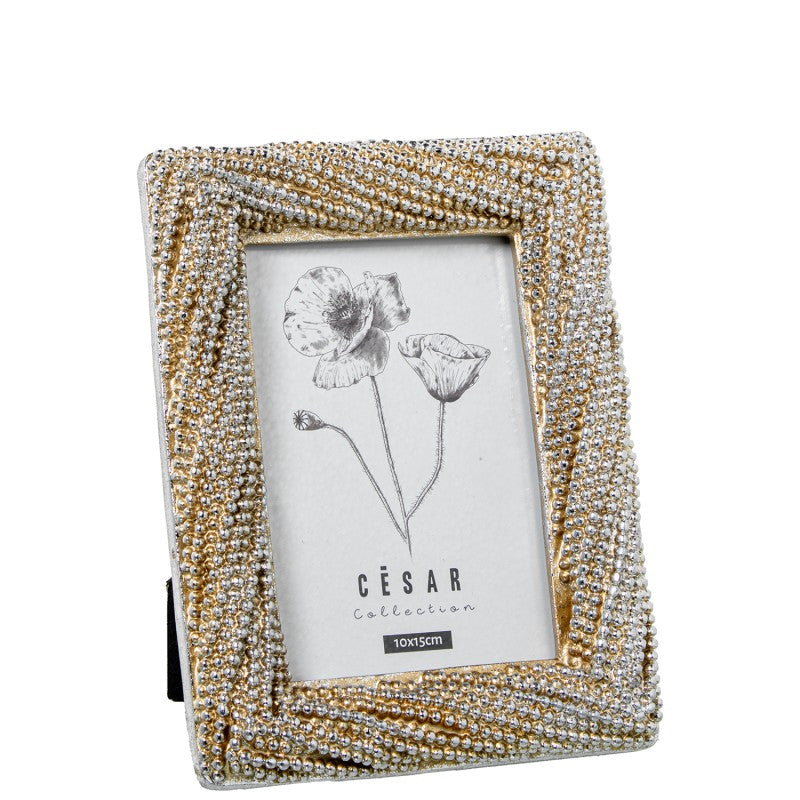 MOLDURA ELEGANTE PRATEADA E DOURADA