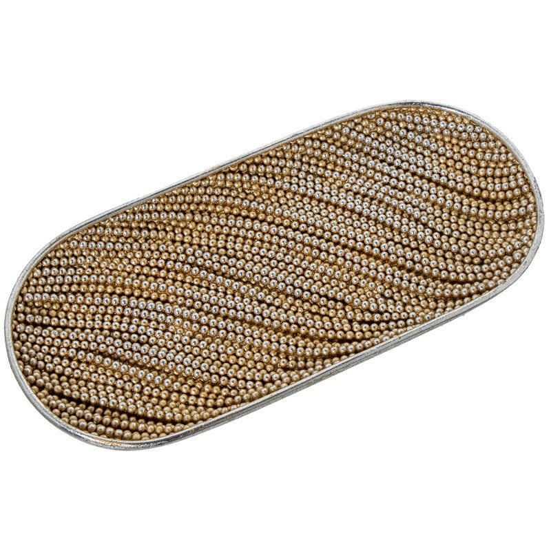 Bandeja de Resina Prateada com Detalhes Texturizados