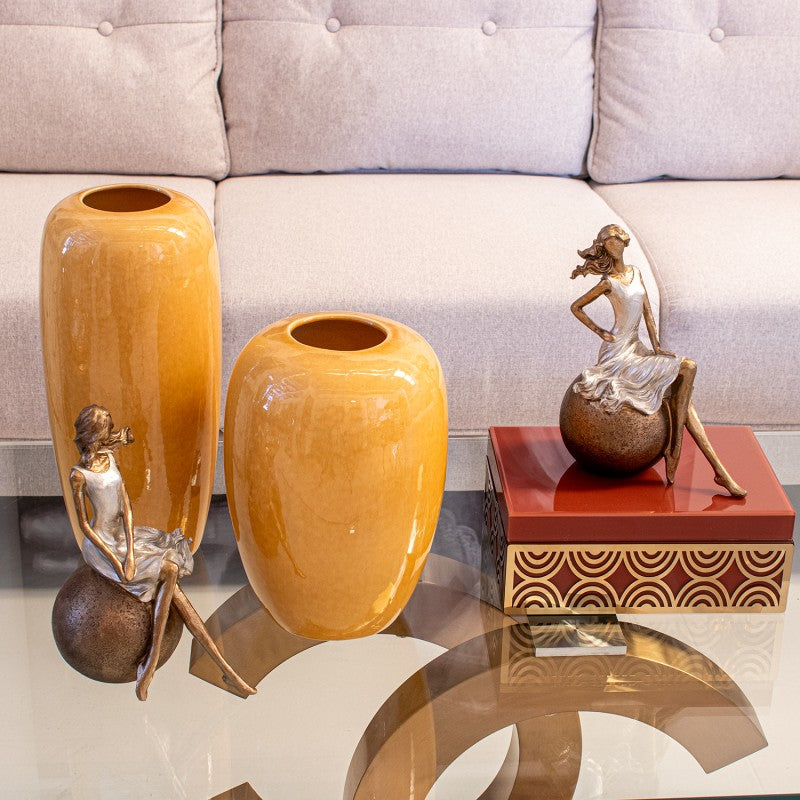 JARRO DECORATIVO MOSTARDA