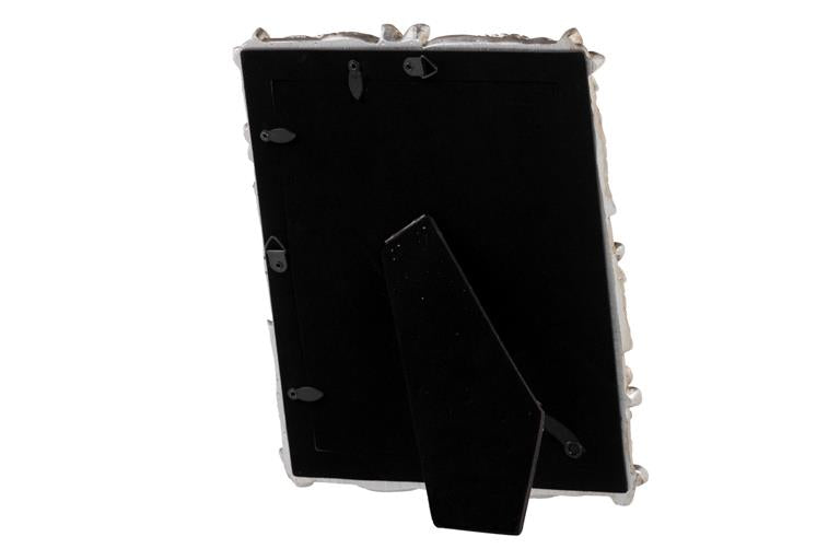 MOLDURA FLORES PRATEADA