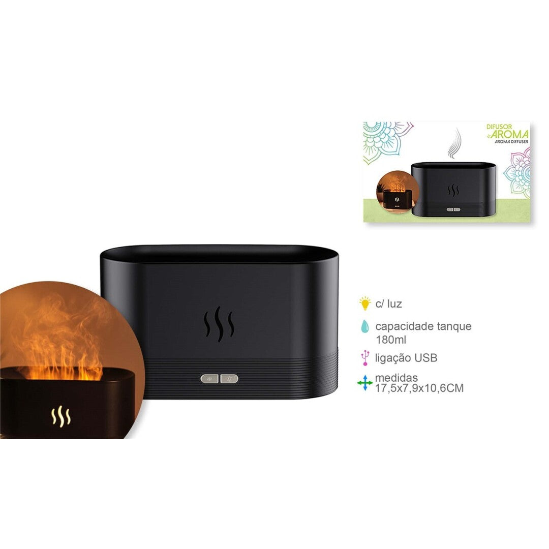 HUMIDIFICADOR E DIFUSOR - PRETO MINIMALISTA