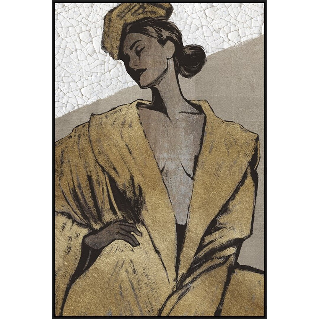 Quadro com Moldura Pintada em Folha de Ouro