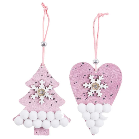 DUPLA COR DE ROSA PENDENTES DE NATAL