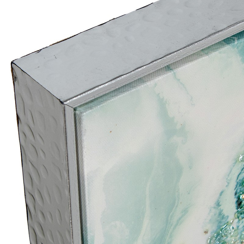 Pintura Abstrata com Moldura em Madeira - 102x3,2x52 cm