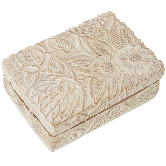 Caixa Decorativa em Resina – Branco Envelhecido