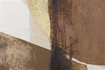 QUADRO ABSTRATO CASTANHOS E DOURADO