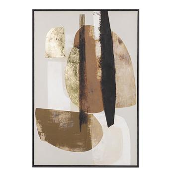QUADRO ABSTRATO CASTANHOS E DOURADO