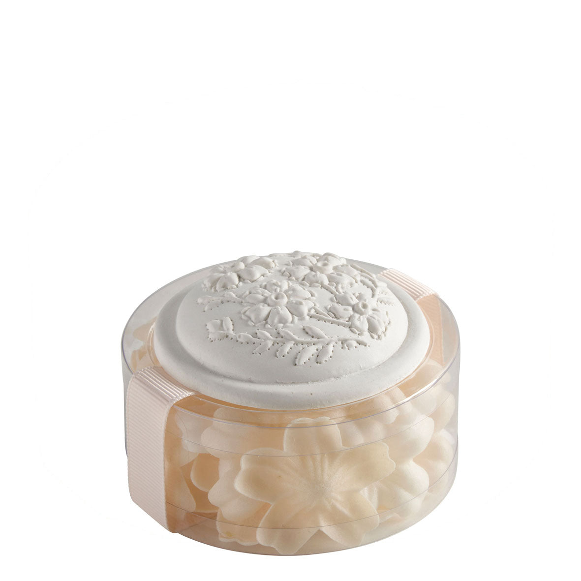 Caixa de pétalas de sabonete com aroma branco e nude - perfume Rosa