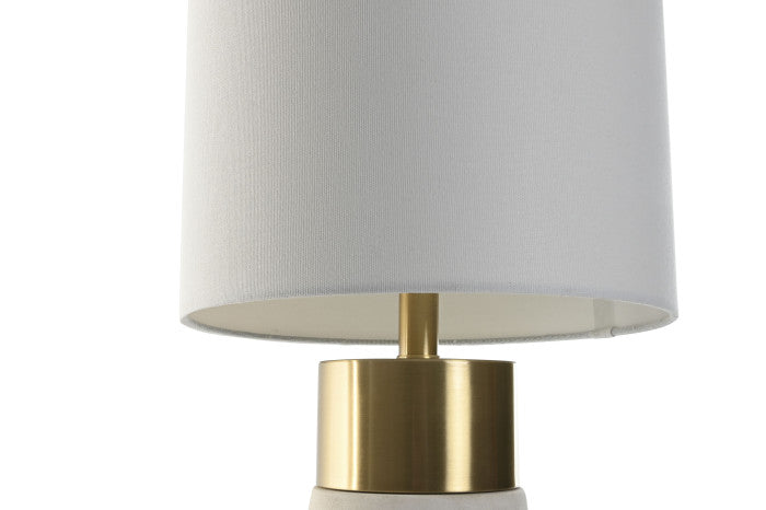 Candeeiro de Mesa em Ferro e Linho – Design Elegante com Detalhes em Bolas