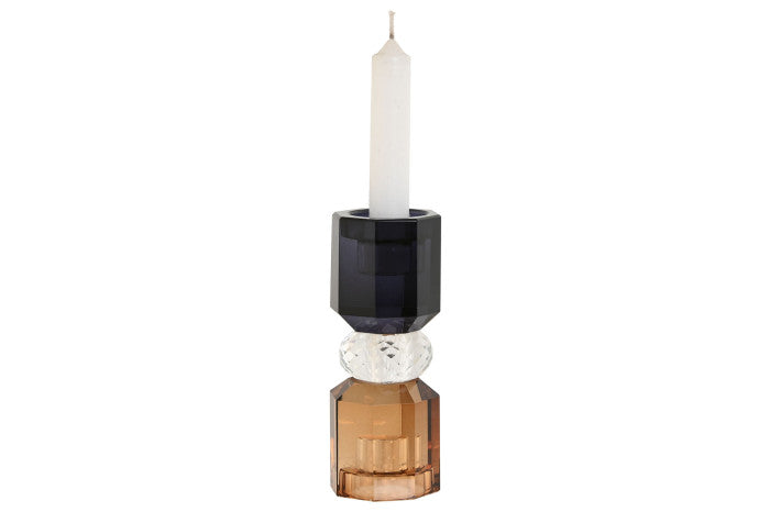Porta-Vela em Vidro Cinzento – Elegância Compacta