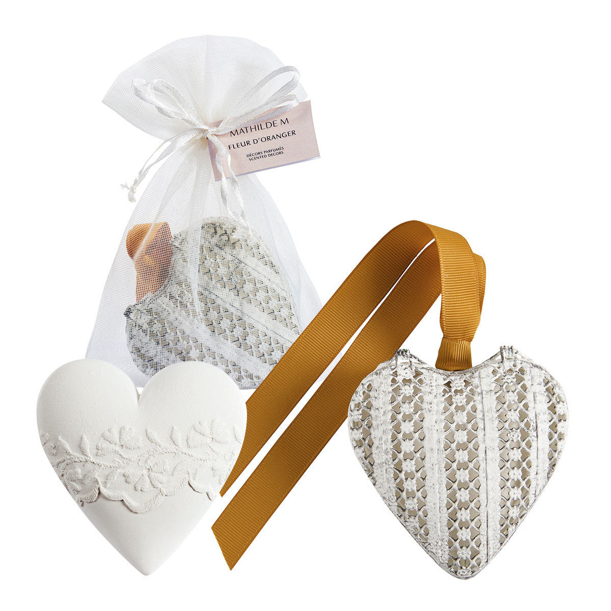 Caixa Coração e Decoração Perfumada - Flor de Laranjeira